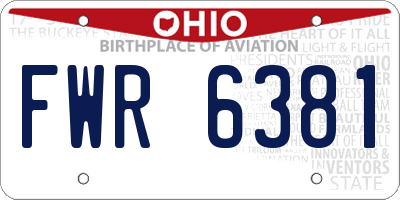 OH license plate FWR6381