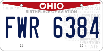 OH license plate FWR6384