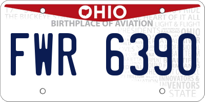 OH license plate FWR6390