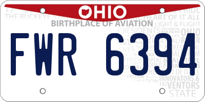 OH license plate FWR6394