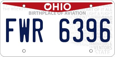 OH license plate FWR6396