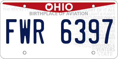 OH license plate FWR6397
