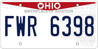 OH license plate FWR6398