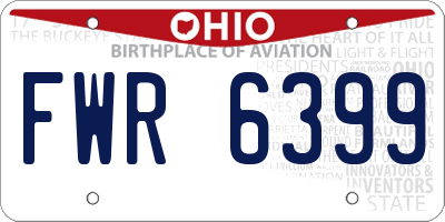 OH license plate FWR6399
