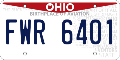OH license plate FWR6401