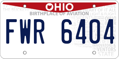 OH license plate FWR6404