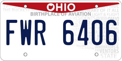 OH license plate FWR6406