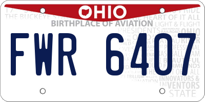 OH license plate FWR6407