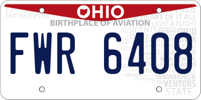 OH license plate FWR6408