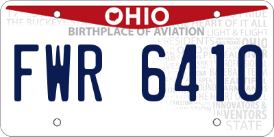 OH license plate FWR6410