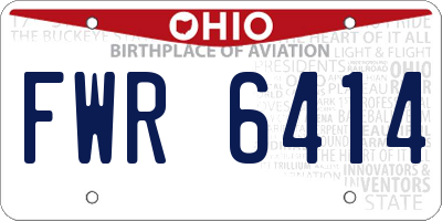 OH license plate FWR6414
