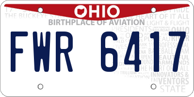 OH license plate FWR6417