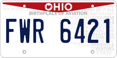 OH license plate FWR6421
