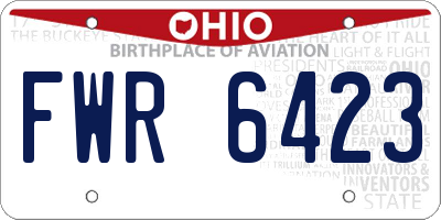 OH license plate FWR6423