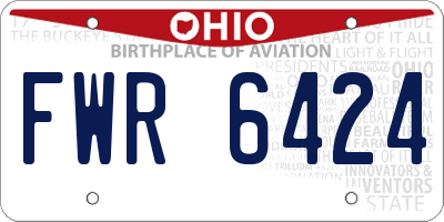 OH license plate FWR6424