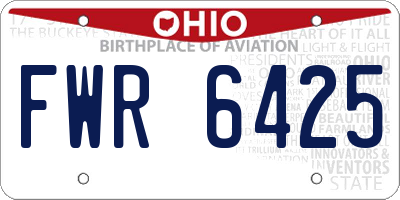 OH license plate FWR6425