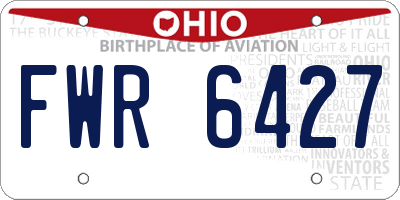 OH license plate FWR6427