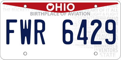 OH license plate FWR6429