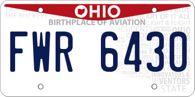 OH license plate FWR6430