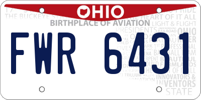 OH license plate FWR6431