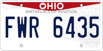 OH license plate FWR6435