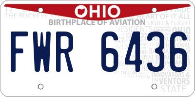 OH license plate FWR6436