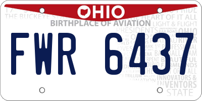 OH license plate FWR6437