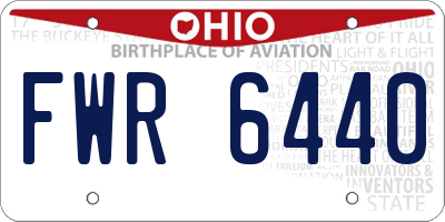 OH license plate FWR6440