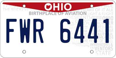 OH license plate FWR6441
