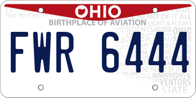 OH license plate FWR6444