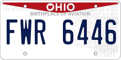 OH license plate FWR6446