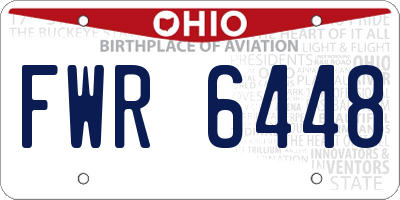 OH license plate FWR6448