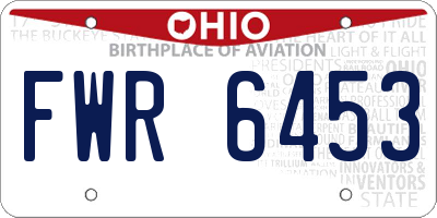 OH license plate FWR6453