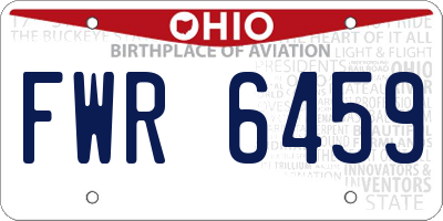 OH license plate FWR6459