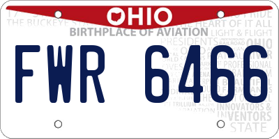 OH license plate FWR6466