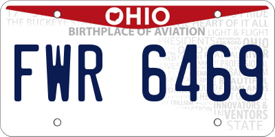 OH license plate FWR6469