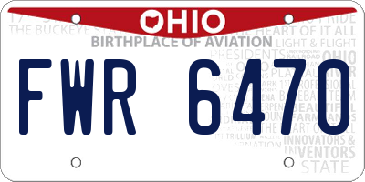 OH license plate FWR6470