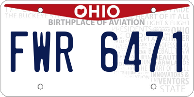 OH license plate FWR6471