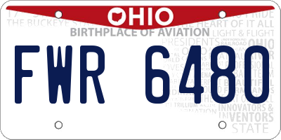 OH license plate FWR6480