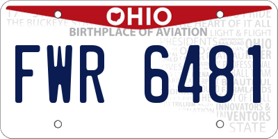 OH license plate FWR6481