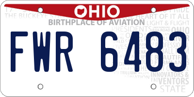 OH license plate FWR6483