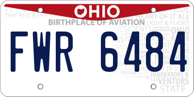OH license plate FWR6484