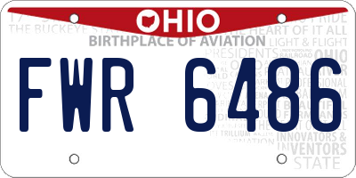 OH license plate FWR6486