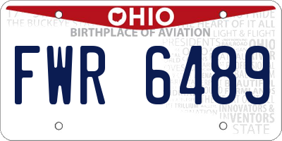 OH license plate FWR6489