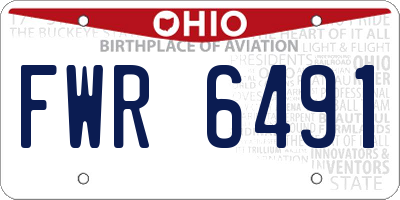 OH license plate FWR6491