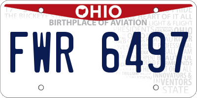 OH license plate FWR6497