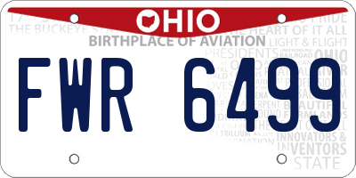 OH license plate FWR6499