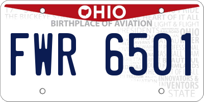 OH license plate FWR6501