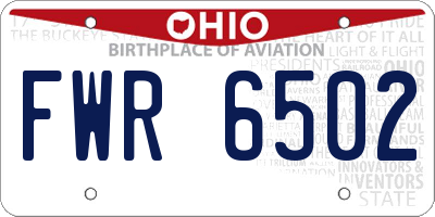 OH license plate FWR6502