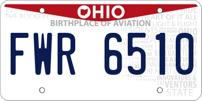 OH license plate FWR6510